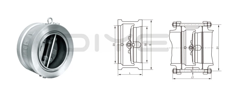H76 Double Disc Wafer Check Valve
