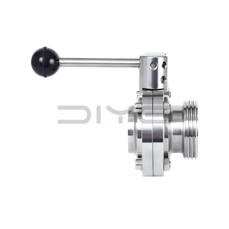 Válvula de mariposa roscada para soldadura sanitaria