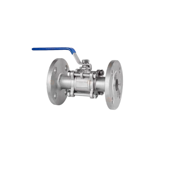 Válvula de bola con brida de acero inoxidable de 3 piezas